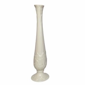 LENOX Florentine Bud Vase Vintage Ivory Porcelain China Embossed 10 5/8” Tall